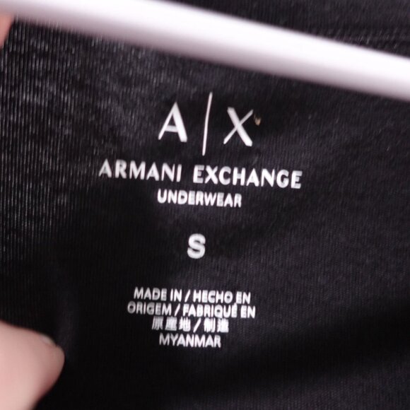 NWT AX Armani Exchange Stretch Cotton Fitted Crewneck Undershirt Sz S Black - Picture 3 of 6